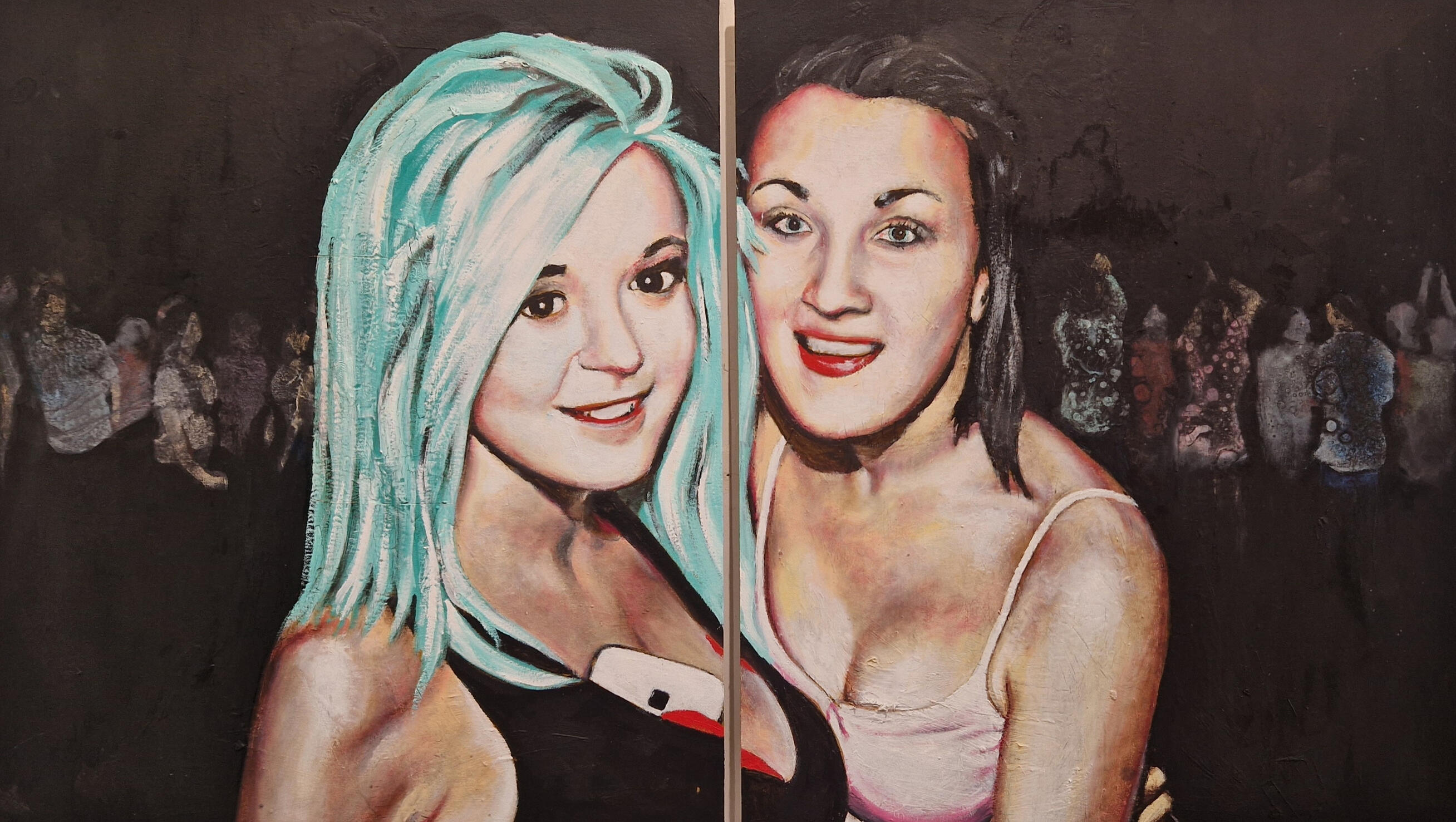 Two girls, olje på plate, 50x70cm x 2