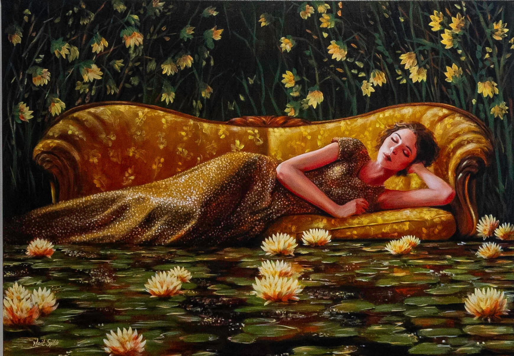 The Weight of Floating. Akryl på lerret. 100x140 cm.